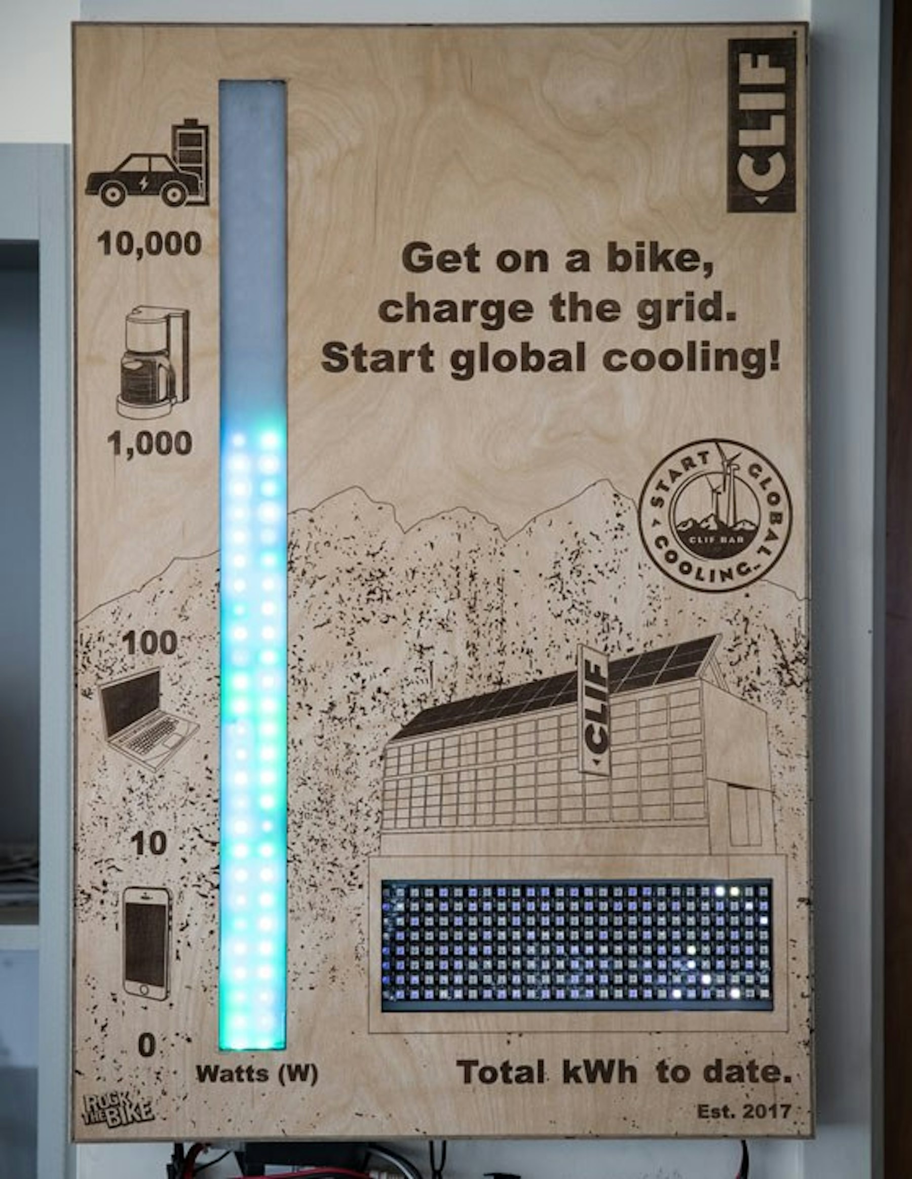 Clif Bar pedal power grid