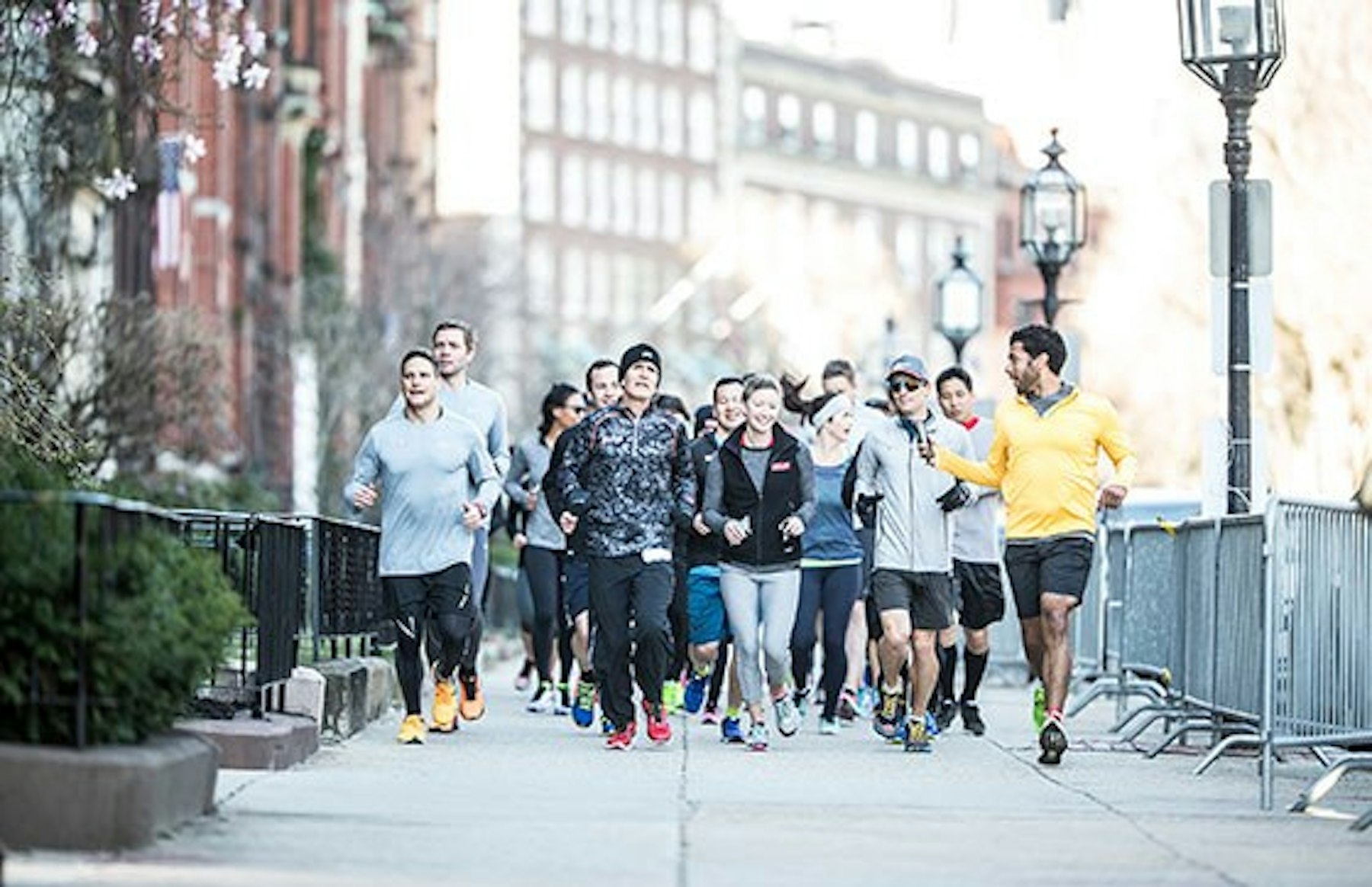 Group running sidewalk